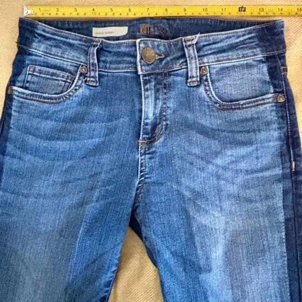 Kut From The Kloth Ankle Skinny Frayed hem Jeans Womenβs Size 4 - Picture 5 of 7